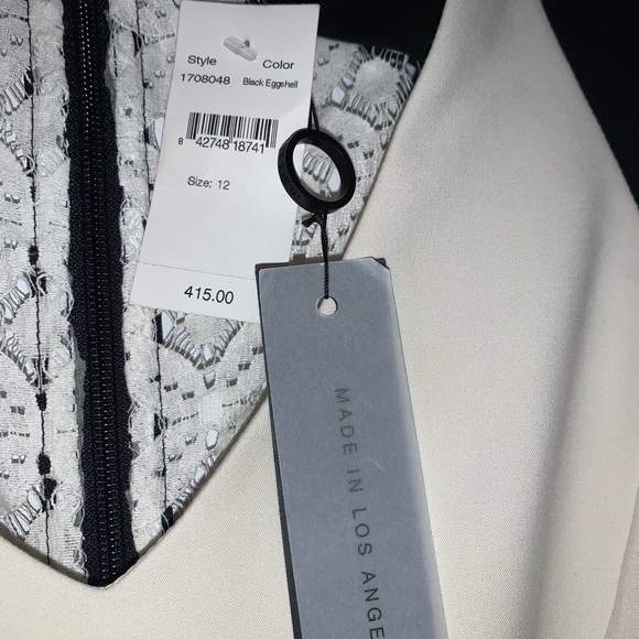 Black Halo Contrast Lace Satin Sheen dress NWT ✨ - Picture 6 of 10